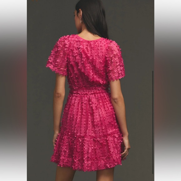 Anthropologie Pink Textured Mini Dress NWOT - Picture 2 of 5